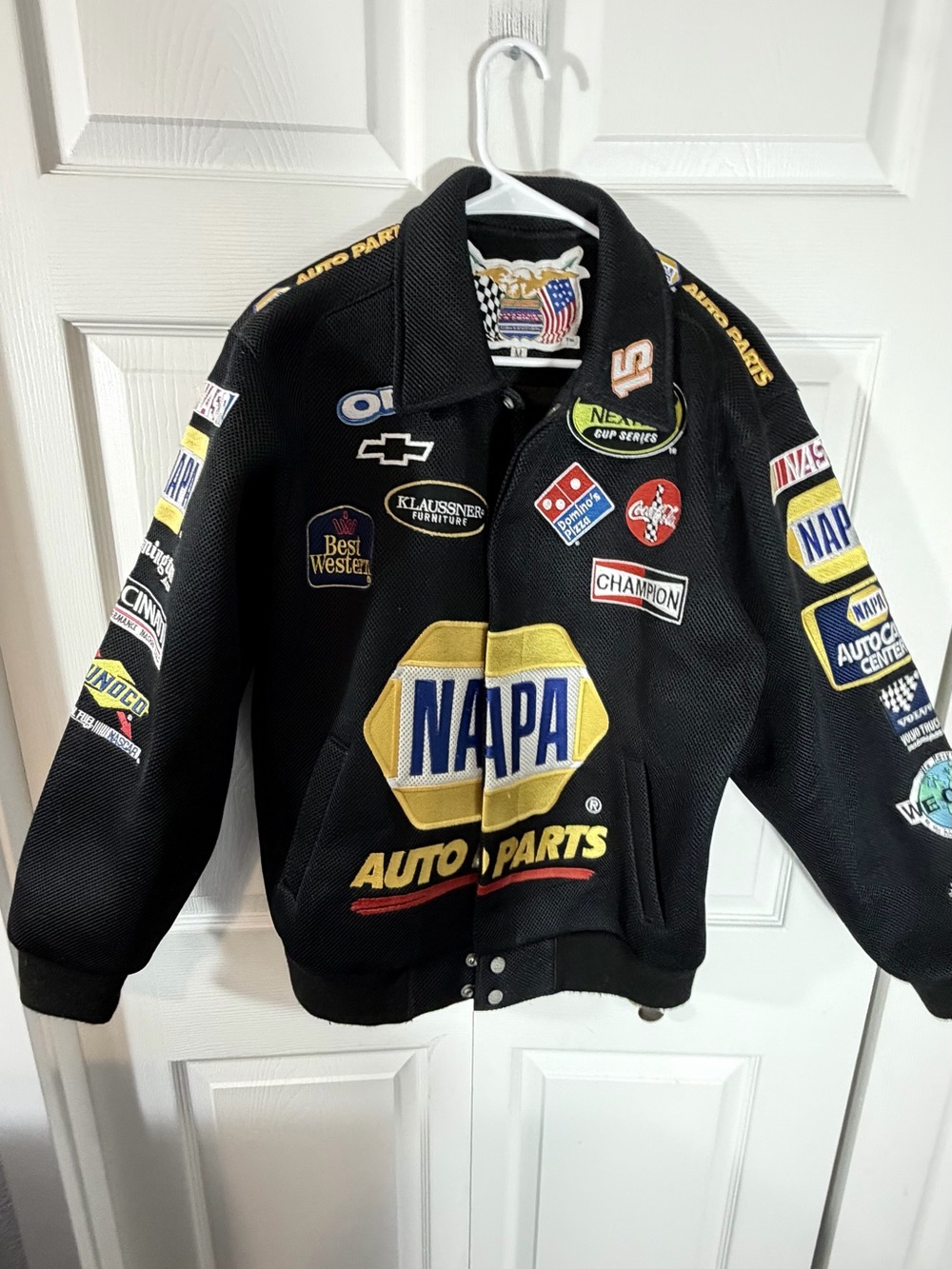 Jeff Hamilton Michael Waltrip NAPA NASCAR Racing Jacket Black Mens M Lightweight